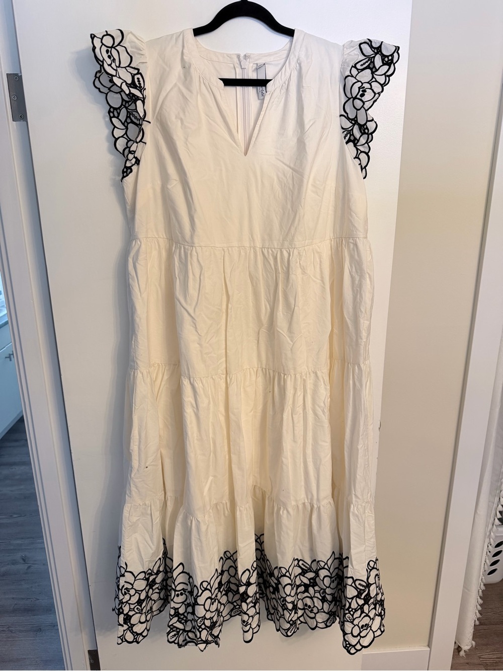 Torrid Belle Isle Cream Maxi Dress with Black Floral Trim